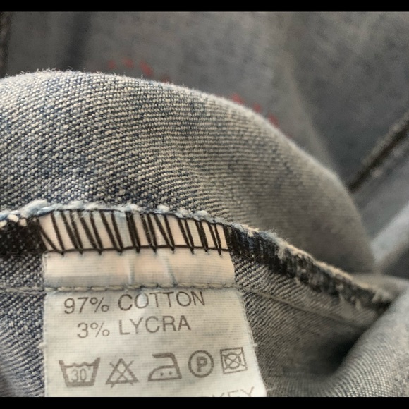 Cool Blue jean jacket with sparkling heart US flag at its back girls age 9 - 10 - Picture 8 of 8